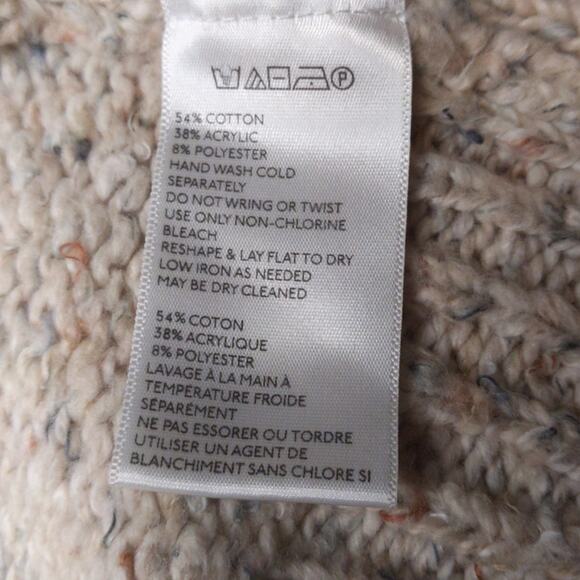 Urban Outfitters Womens XS Cable Knit Cardigan Open Front Oatmeal Beige Cotton - Picture 4 of 8